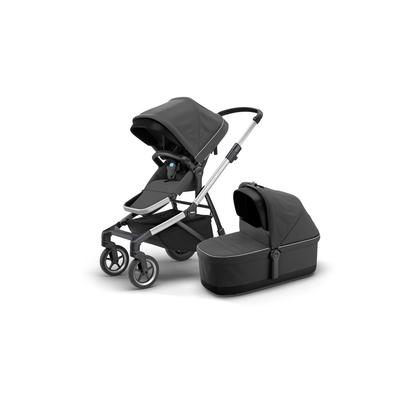 Thule Sleek sötétszürke babakocsi + mózeskosár